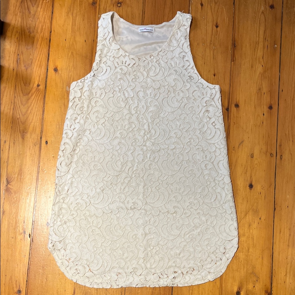 Dainty Hooligan Cream Lace Mini Dress